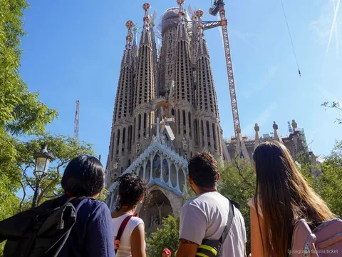 Ausblick von der Sagrada Familia Turmzugang geführten Tour